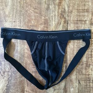 Calvin Klein Athletic Black Jockstrap with Logo Waistband